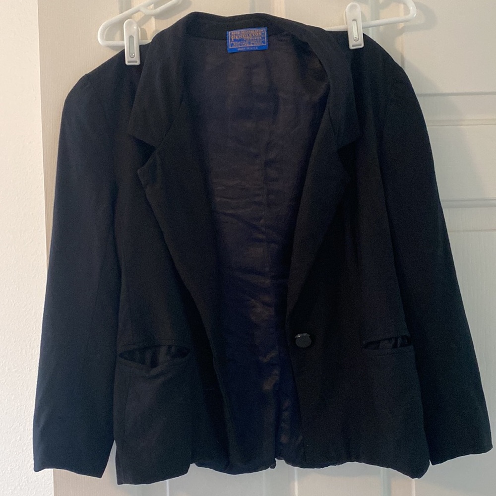 Vintage Pendleton Woolens black wool blazer